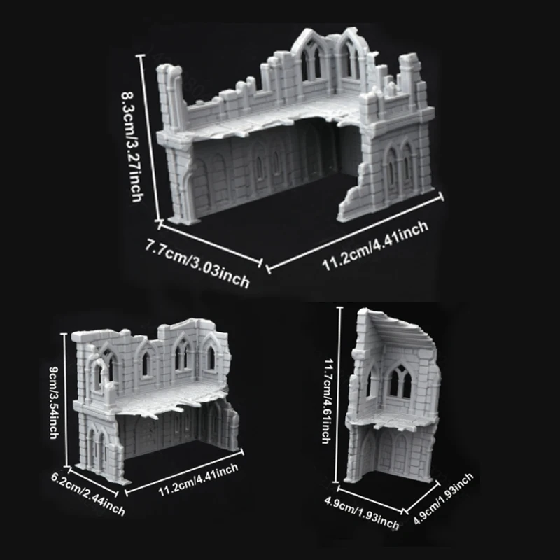 Modelo Diy de construcción de ruinas, paisaje de terreno para DND/martillo de guerra/juego de guerra, impreso en 3D, residencia de terreno de guerra, casa de cabaña enolen