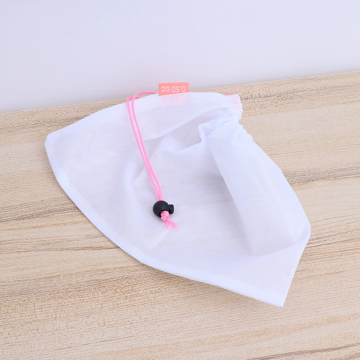 

5 Pcs Reusable Mesh Produce Bags Fruits and Vegetables Net Bag Storage Tote Bag with Pink String (8 Inch)