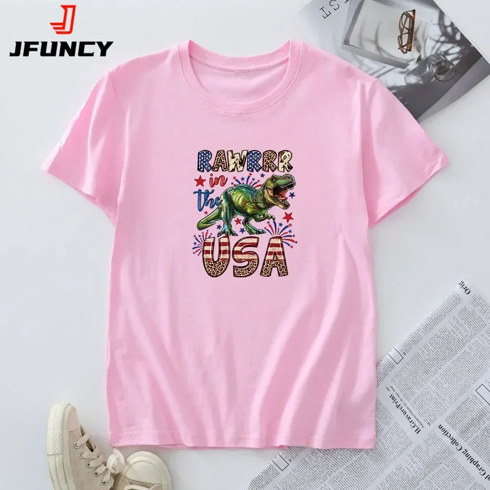 

Plus Size Tees Women's Top Short Sleeve T-shirt Woman Clothing Female Tshirt 2024 Independence Day Graphic T Shirts