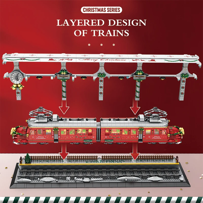 Realistic Highly Detailed Train Building Block Model  Perfect for Christmas, Birthdays & Home Decor/Collectible Display