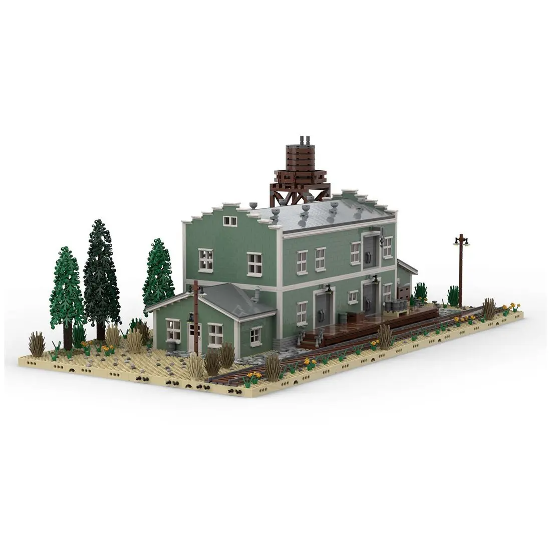 

Custom Moc-115689 Canning Company Rail Side Industry для деталей на тему поезда 8832