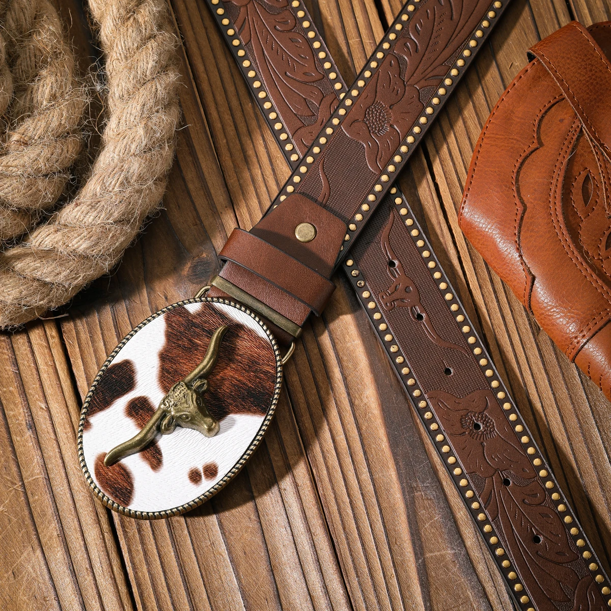 Ein lässiger und retroer Gürtel, ein Taillenaccessoire für Kleidung im Western-Stil, Metallschnalle, PU-Gürtel, geeignet für Männer und Frauen. – Detail 15