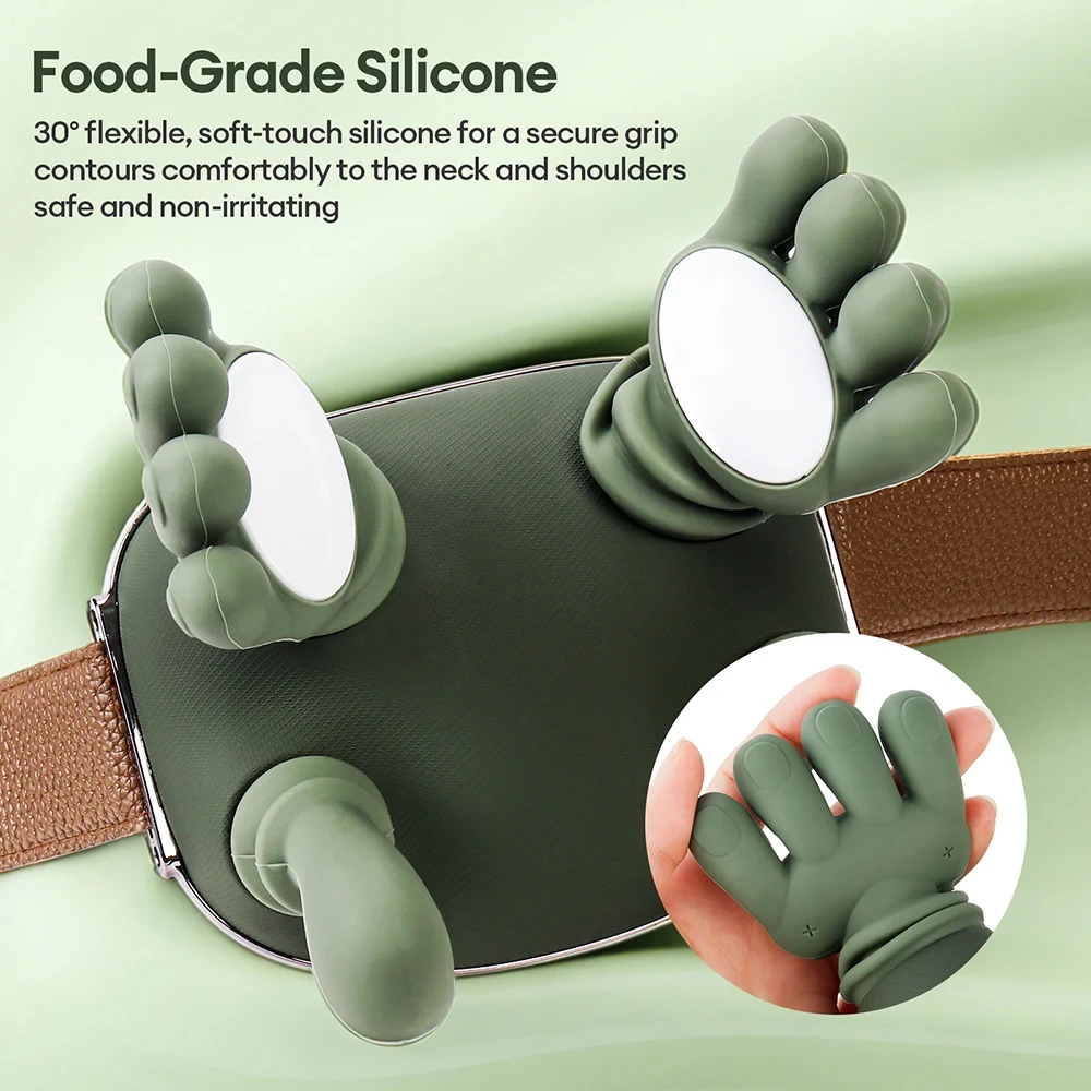 

Hand-Shaped Trapezius Massager 3D Electric Kneading Neck Shoulder Heat Portable Type-C Rechargeable Full Body Muscle Pain Relief