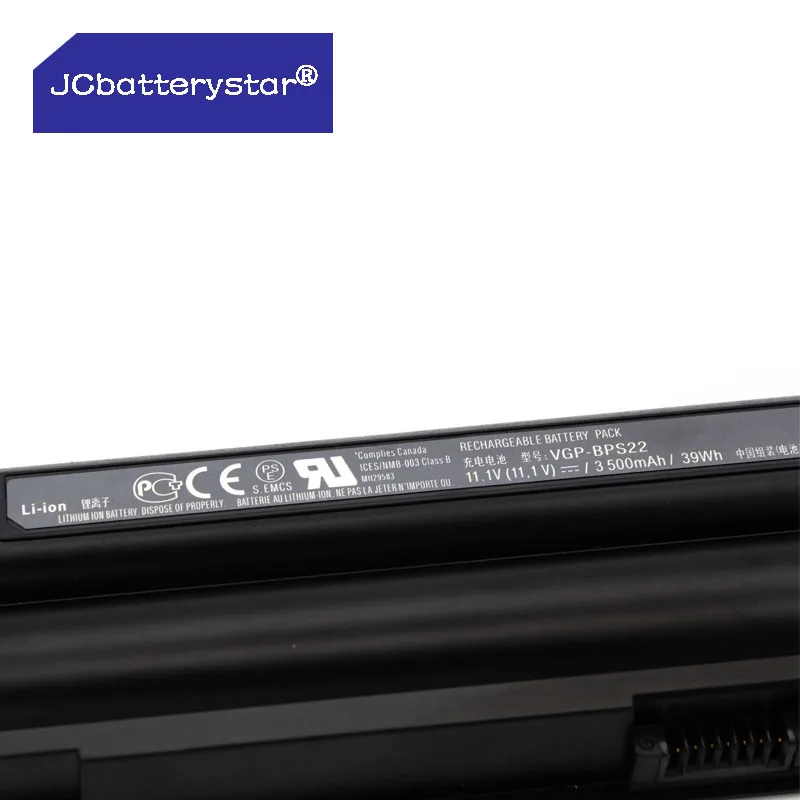 JCbatterystar New  laptop battery for VGP-BPS22 VGP-BPL22 VGP-BPS22A VGP-BPS22/A Battery BPS22 6Cells