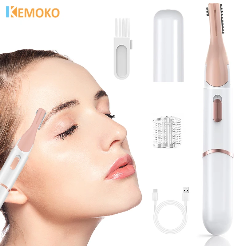 

Электрический триммер для бровей, портативный прибор для ухода и коррекции бровей, моющийся триммер для удаления волос с двойной режущей головкой, подарок