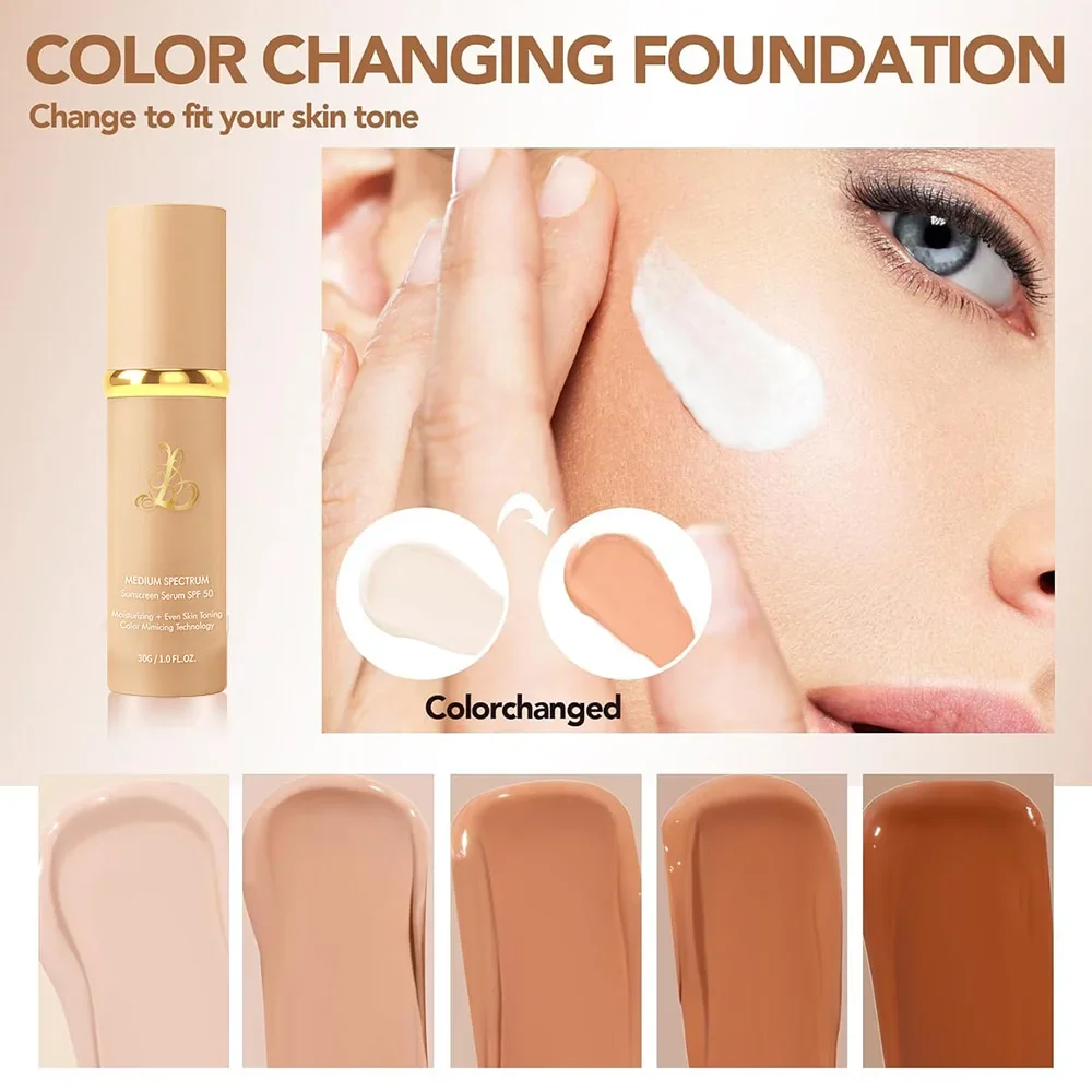 

Match Cosmetics Foundation 4 in 1 Cosmetics Foundation Liquid with SPF 50+, Concealer Cosmetics Lightweight Makeup, Longwearing