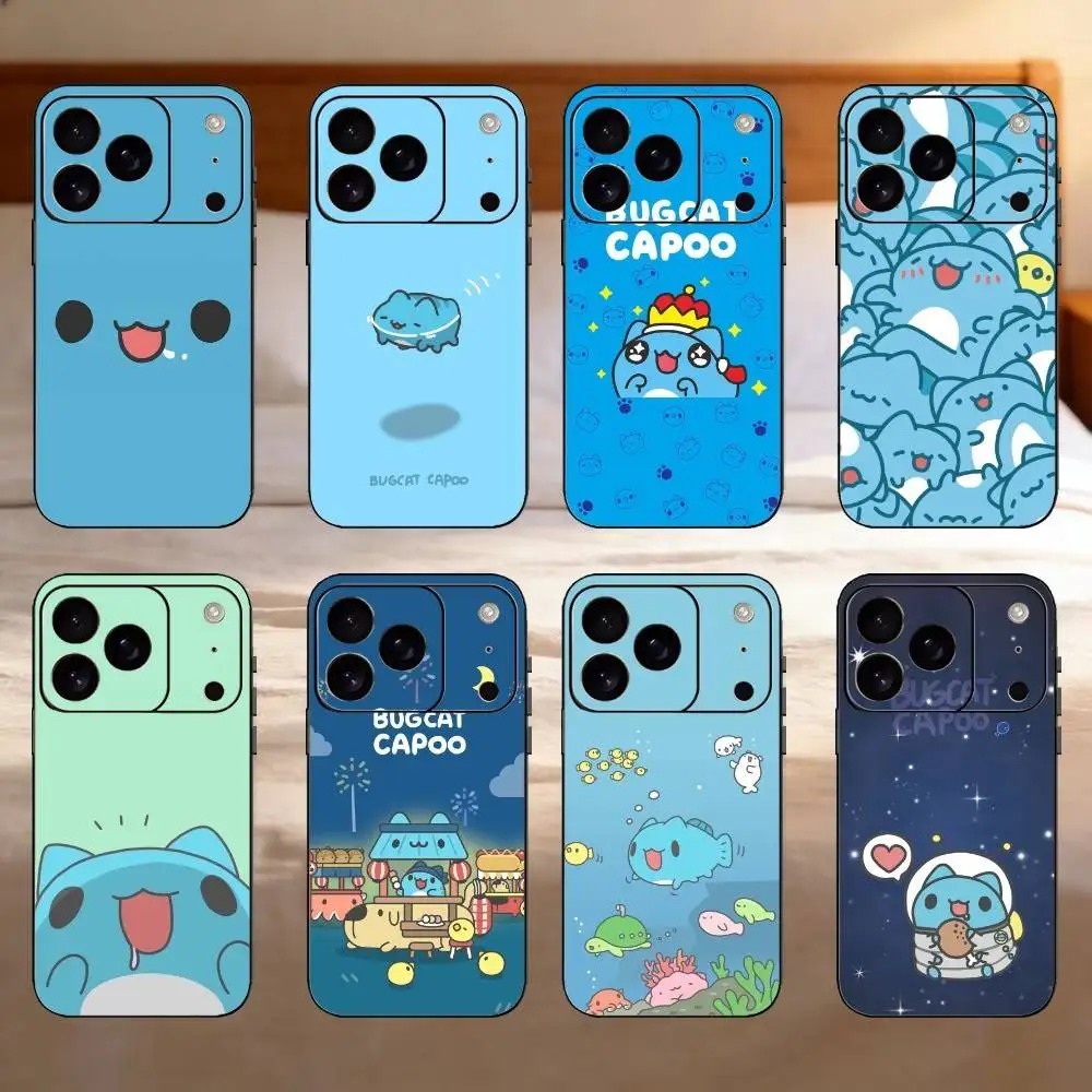 

Cartoon Cute Bugcat Capoo Phone Case Silicone black Soft For IPhone 17,16,15,14,13,12,11,SE,Plus Pro Max