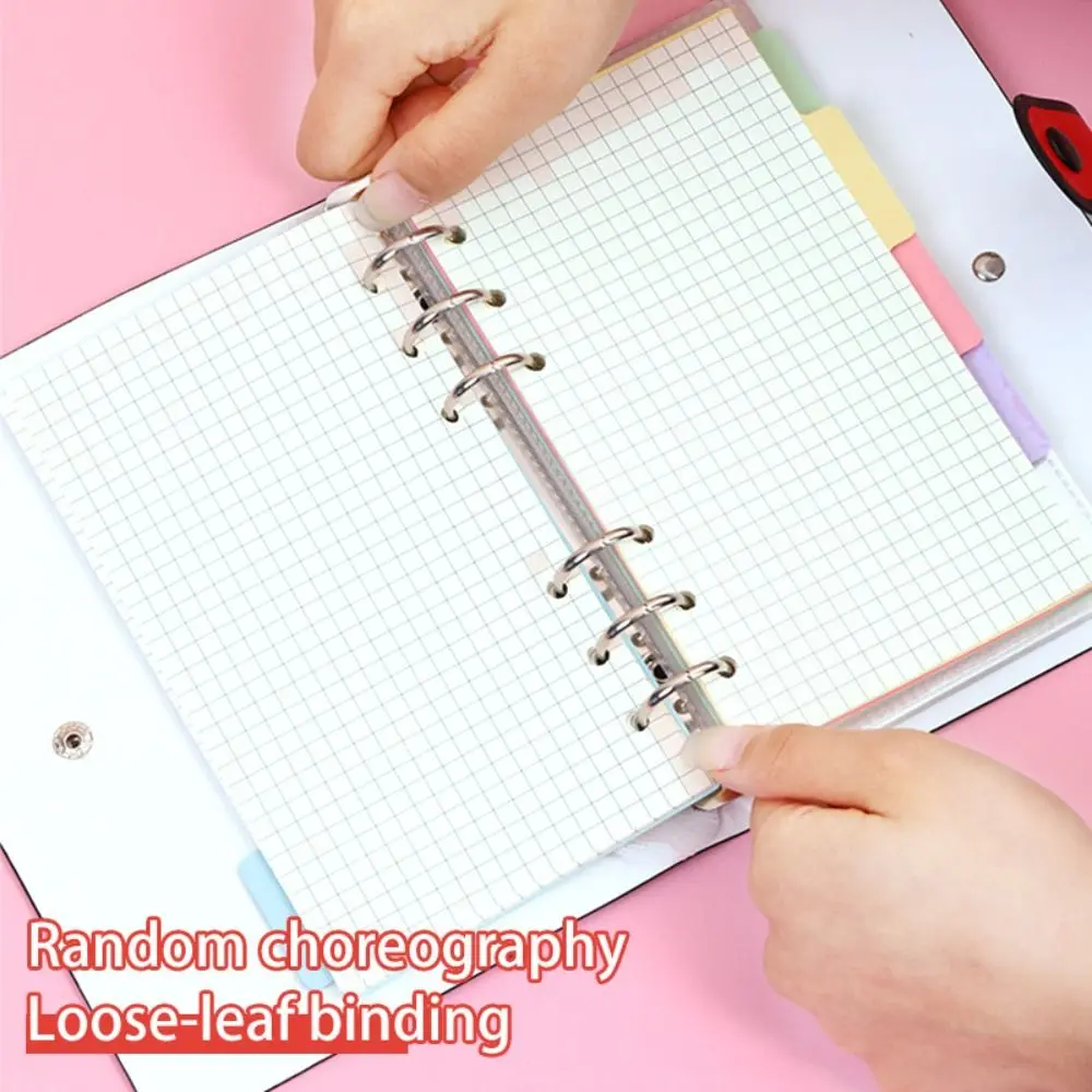 Funny A6 PU Leather Notebook 100Sheets Notepad Accounting Book 6-hole Budget Sheet Writing Notepad Planners