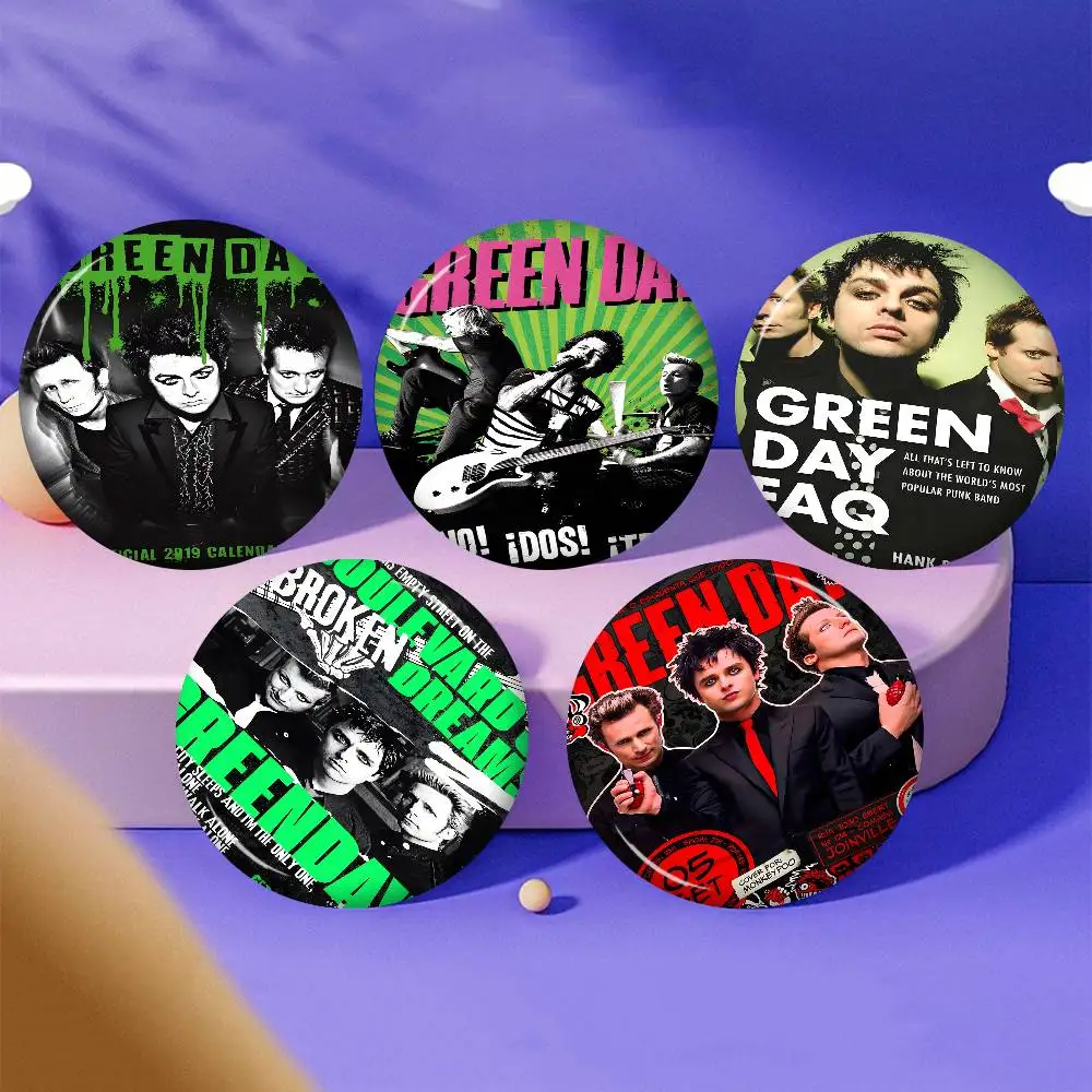 Modern Pop Wall Art Green Day Music Rock Band Creative Pins Funny Badge Backpack Hat Accessories Jewelry Gifts