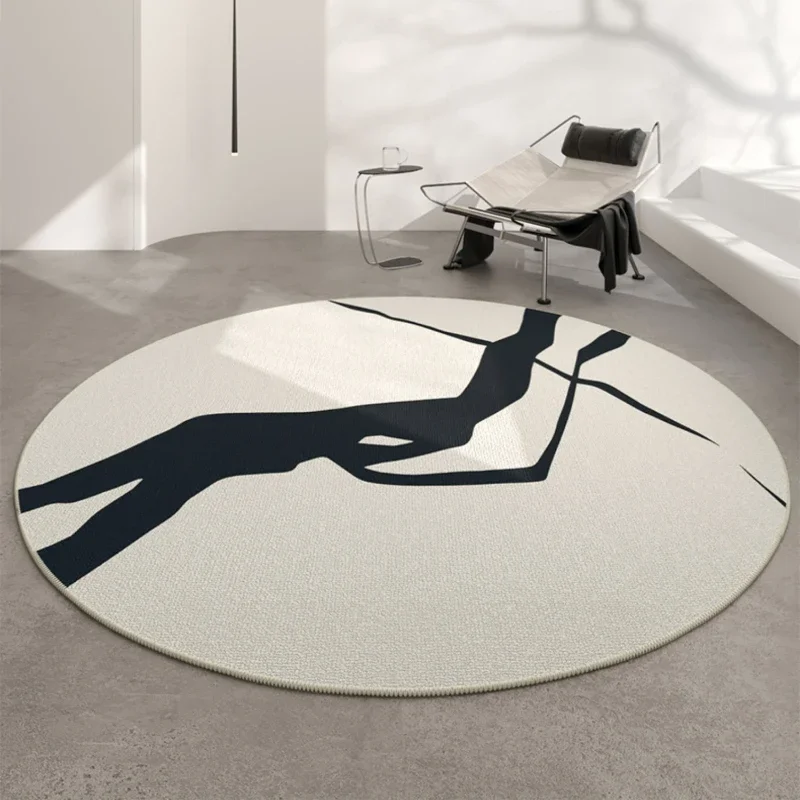 Modern light luxury simple bedroom round carpet large area soft plush mat lounge home non-slip waterproof enlarged thickened rug