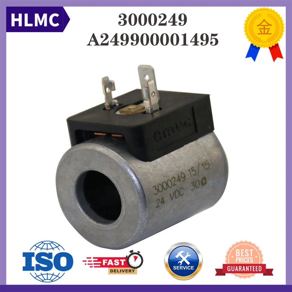 Construction Machinery Parts A249900001495 HYDAC Solenoid Valve Coil WKM08130C-01-C-N-H Solenoid Coil Sany SY215 SY235 3000249