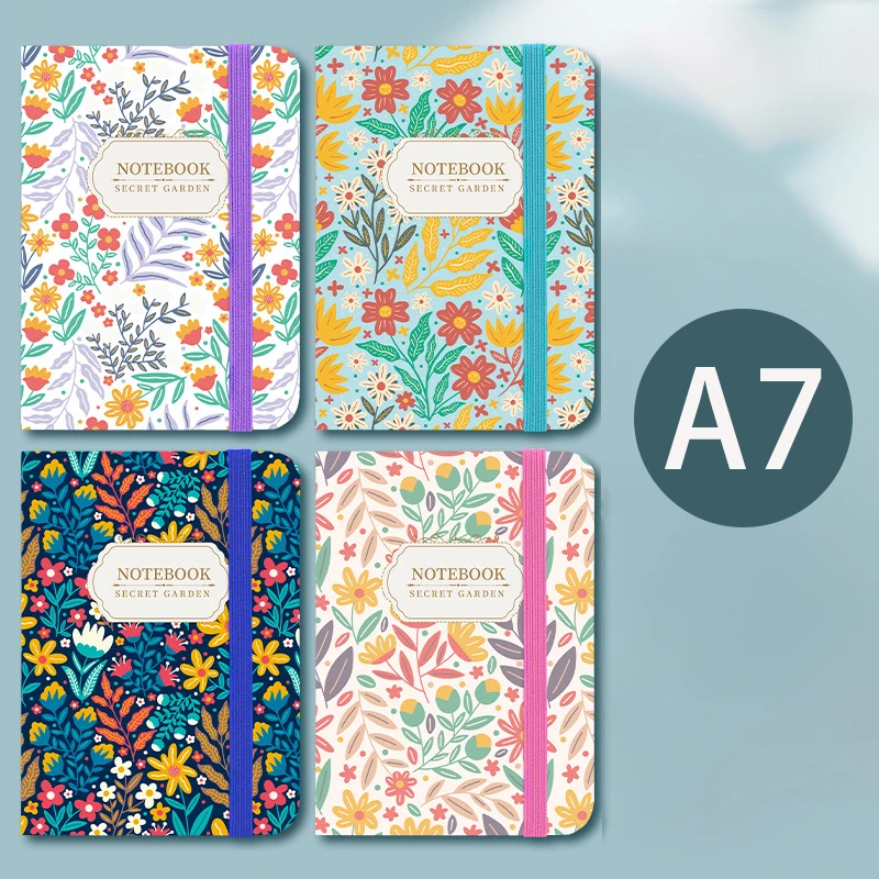 Bview Art 1 pcs A7 Hardcover Notebook Journal, Ruled Pocket Small Notebook Notepad Planner (4 Choose One Random Color)