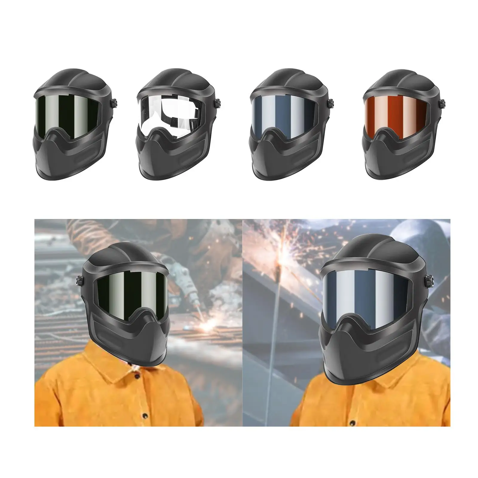 Hamlet de soldadura ajustable resistente a impactos equipo de protección cómodo cara ligera vista grande protección completa