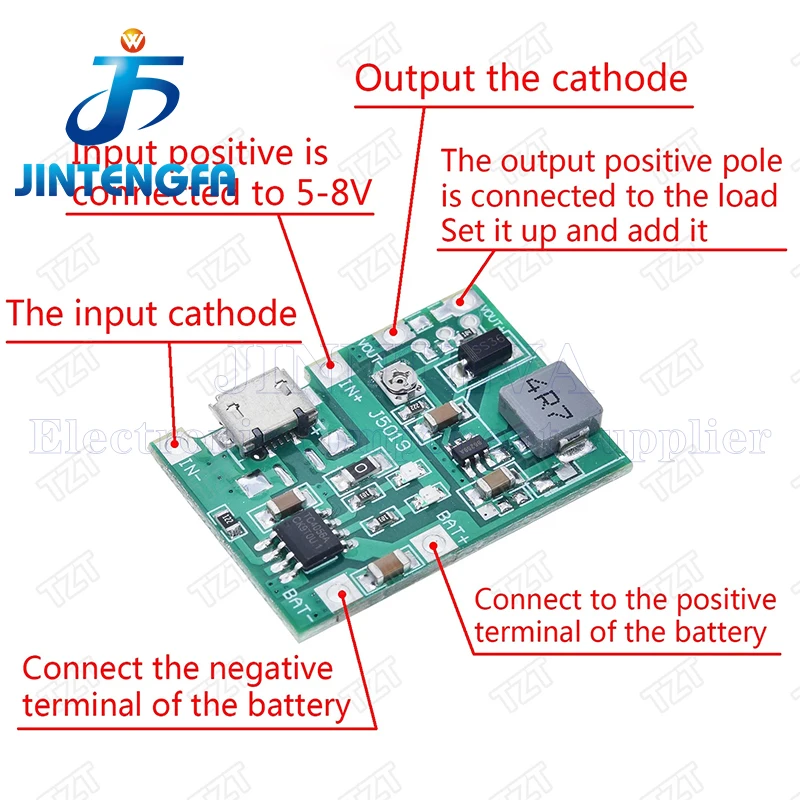 NEW Lithium Li-ion 18650 3.7V 4.2V Battery Charger Board DC-DC Step Up Boost Module TP4056 DIY Kit Parts For arduino