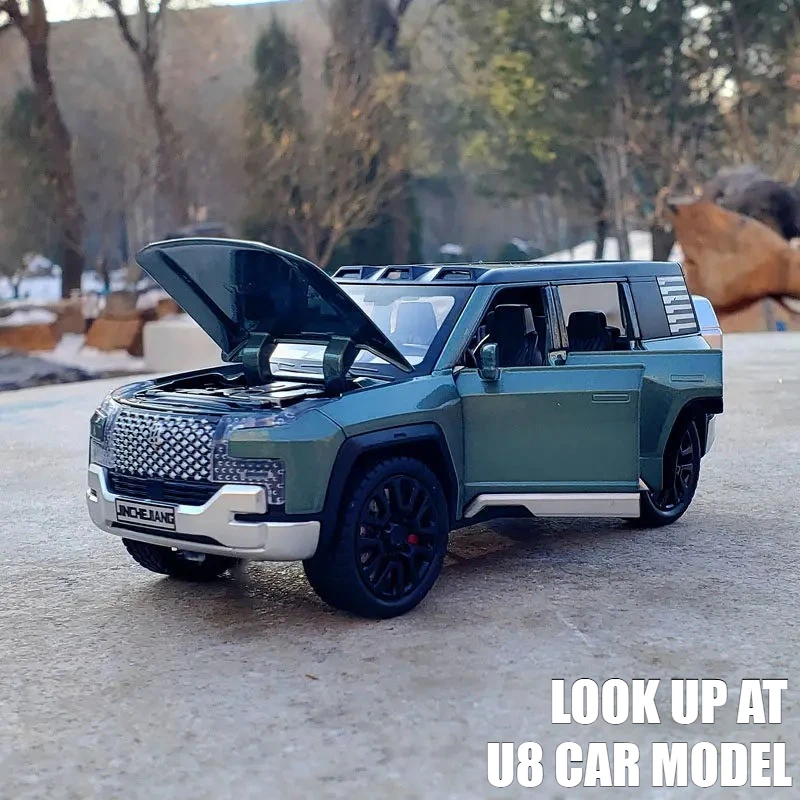 1:32 Look up at U8 SUV Alloy Die Cast Toy Car Model Sound and Light Pull Back Toy Collectibles Birthday gift