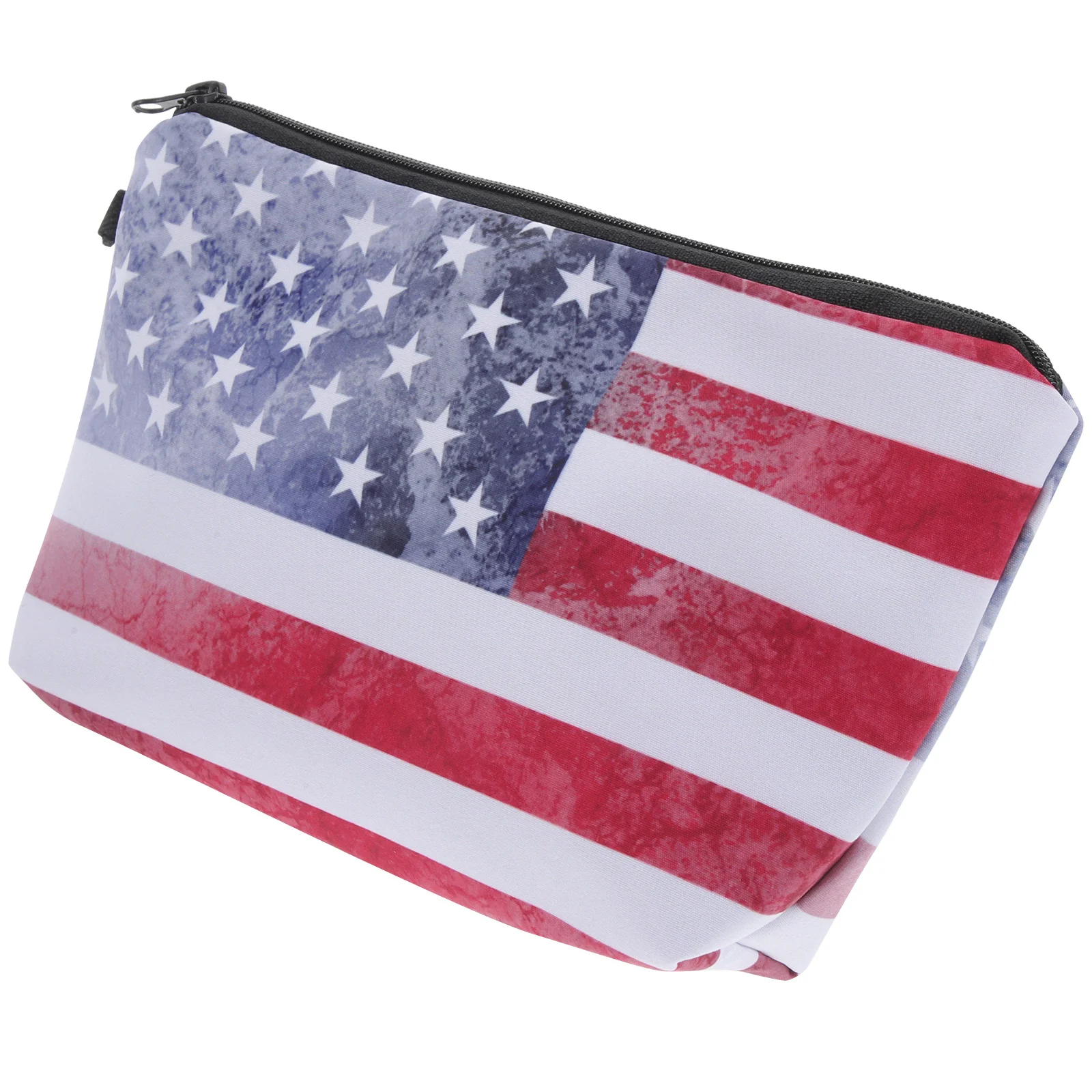 

American Flag Pattern Polyester Retro Pencil Bag Washable Portable Makeup Bag Household Cosmetics Organizer Pencil Accessory