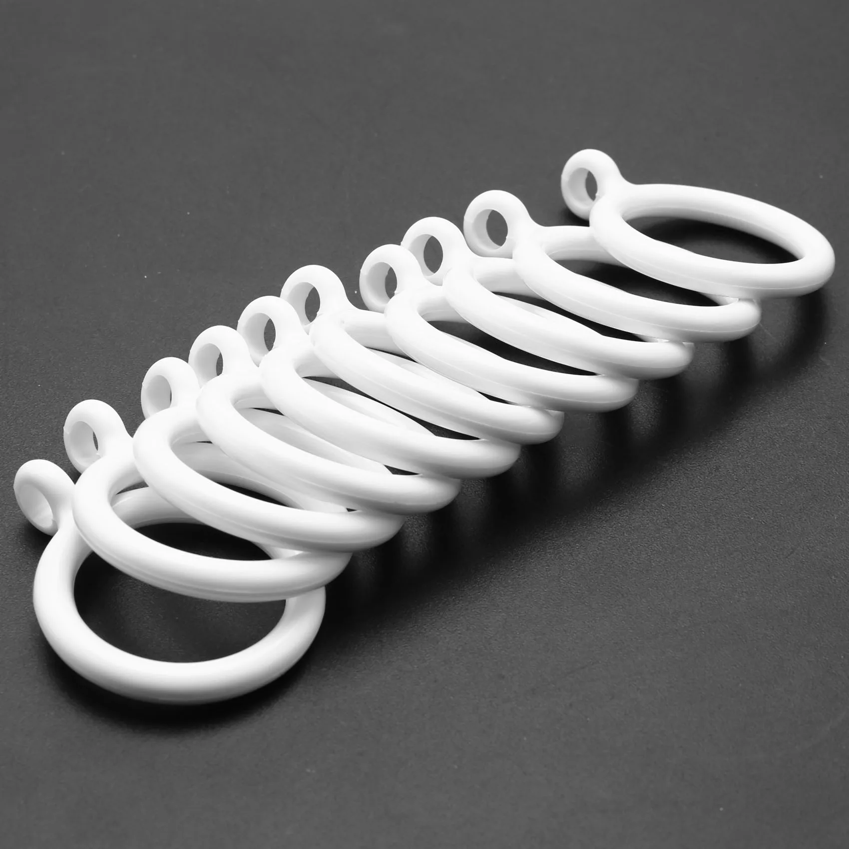 MHWY 20X Anillos de cortina de plástico interior blanco de 25 mm