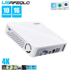 H.265 NVR with Face Human Support Xmeye Pro App Mobile Monitoring 16/10CH 4K H.265 NVR HD 3840*2160 Output.