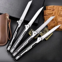 Feather Pattern Foldableing Knife Outdoor Camping Style Pocket Knife Portable Fruit Knife High Hardness Foldableing Knife