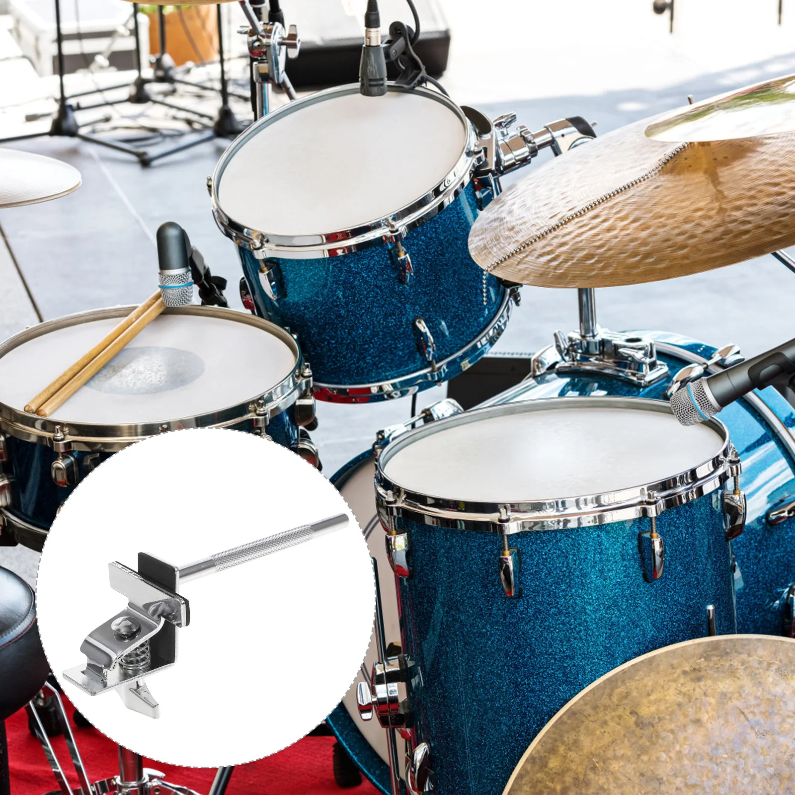 

Bottom Drum Stand Mounted Cowbell Holder Bass Hoop Clamp Mounting Bracket Hardware Kit