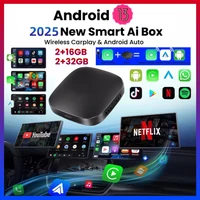 2025 Smart CarPlay Ai Box Android 13 TV Box Wifi inalámbrico Android Auto tienda de juegos integrada para Netflix YouTube OEM CarPlay Cars