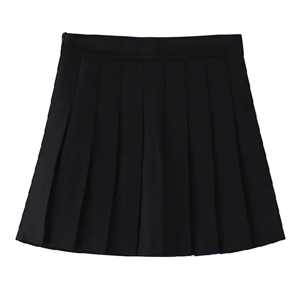 Pleated Skirt Skirt Casual High Waist Lined Non Stretch Shorts Solid Color Student Uniform Summer Spring Comfy