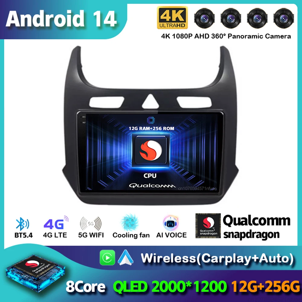 

Android 14 Carplay Car Radio for Chevrolet Cobalt 2 2011-2018 Multimedia Video Player WIFI+4G GPS 2Din DVD Head Unit Stereo QLED