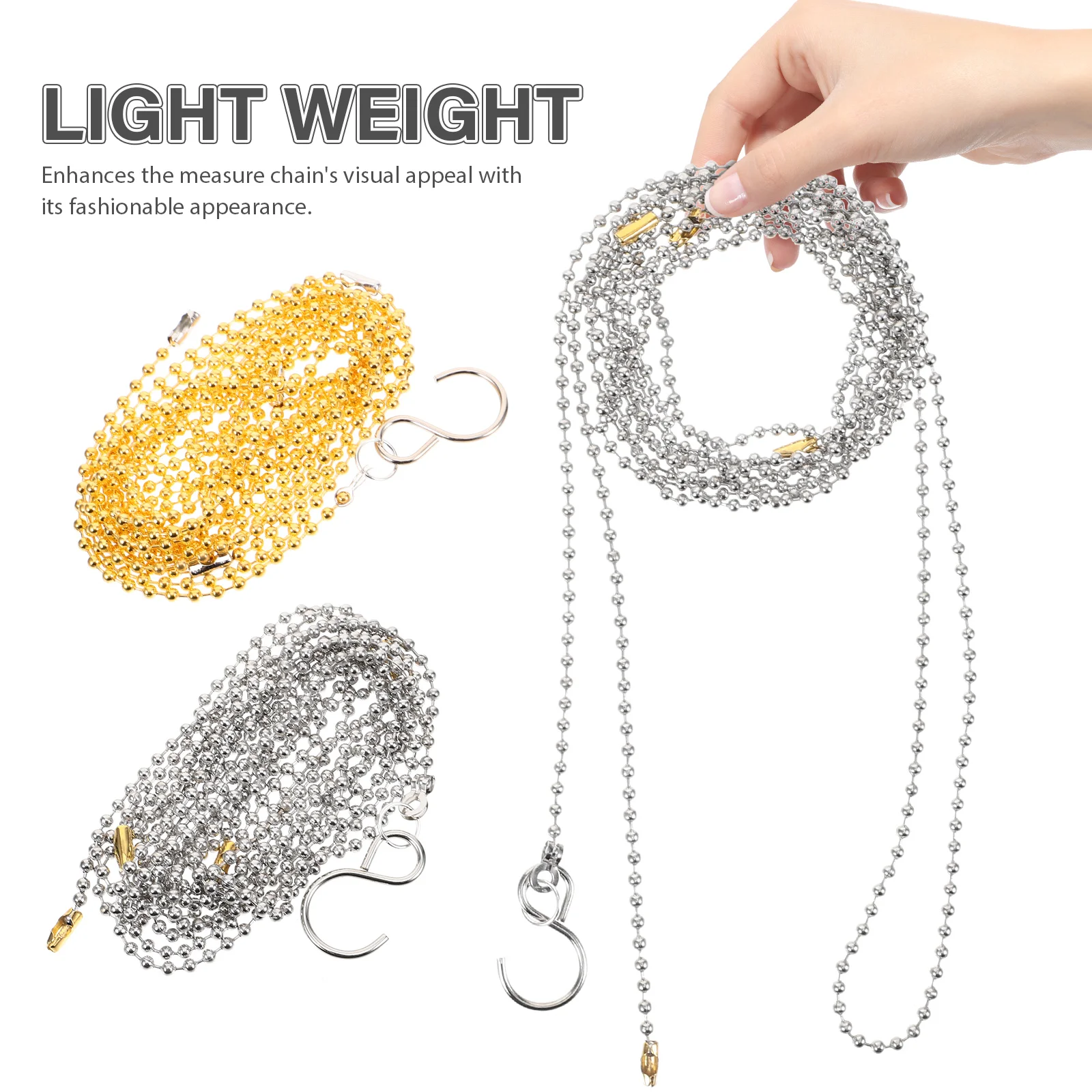 

2pcs Volleyball Net Measurement Chain Silver Gold High Precision Portable Measuring Tool for Referee Outdoor Furniture