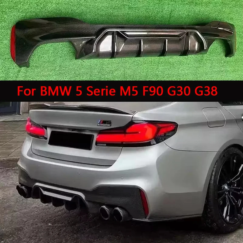 Für BMW 5er M5 F90 G30 G38 Kohlefaser-Diffusor Hinterlippe Auto Heckstoßstange Diffusor Hecksplitter Spoiler Hinterlippe