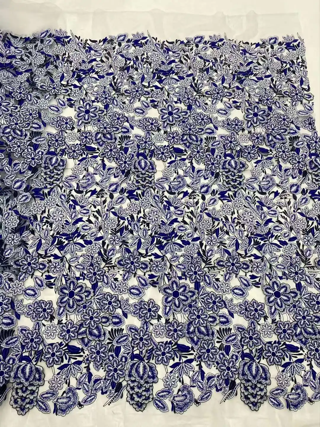 African 3D Lace Fabric 2024 High Quality Lace 5 Yards Embroidery Lace Fabrics Nigerian French For Women Wedding Party Dresses