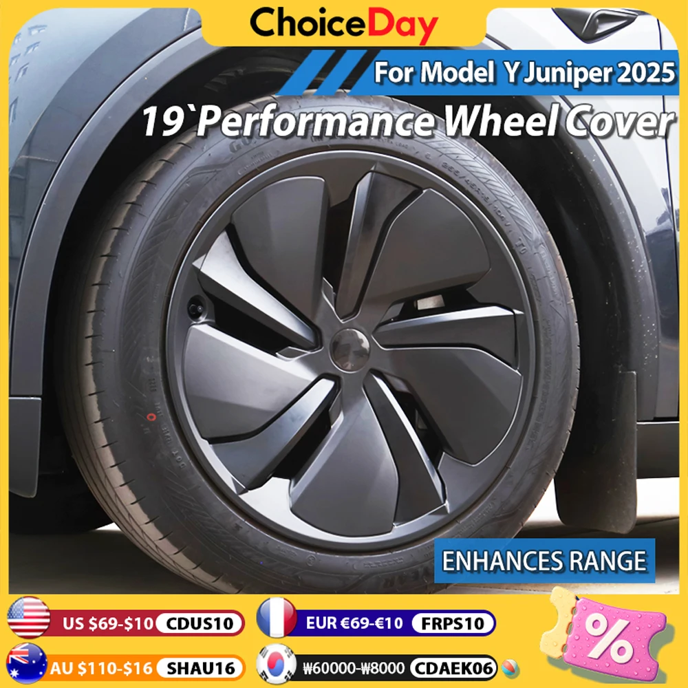 

4PCS 19 Inch Wheel Covers for Tesla Model Y Juniper Replacement for 19" Crossflow Wheels Hub Cap Full Rim Car Accessories 2025