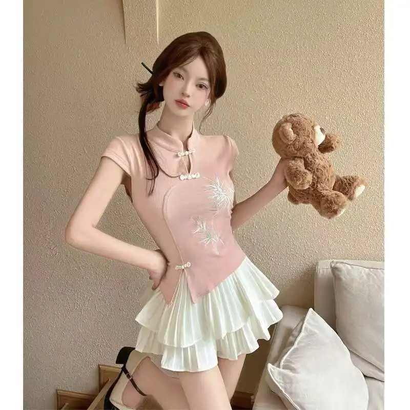 

Рубашка Cheongsam для женщин Qipao, традиционная китайская рубашка Cheongsam с пряжкой, осенний топ с длинными рукавами, красная базовая рубашка, внутренний слой