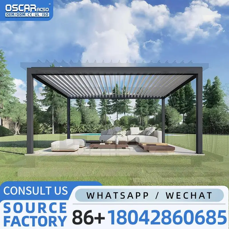 Motorized System Garden Louvre Aluminum Profiles Aluminium Pergolas Outdoor Elegance for China Gardens pergola