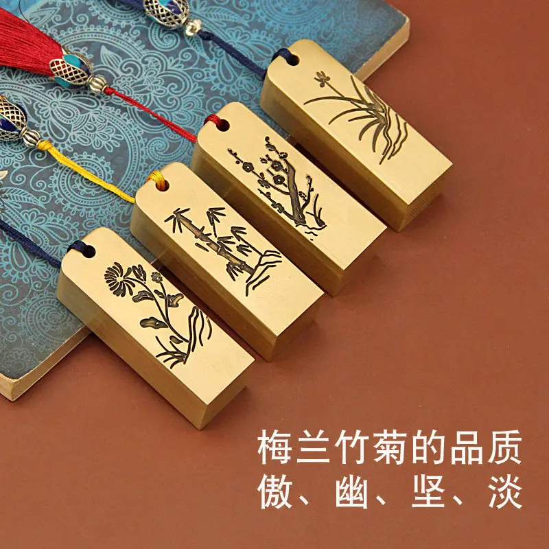 Custom Personalized Brass Name Seal Stamp Plum Blossom Orchid Bamboo Chrysanthemum Calligraphy Art Supplies