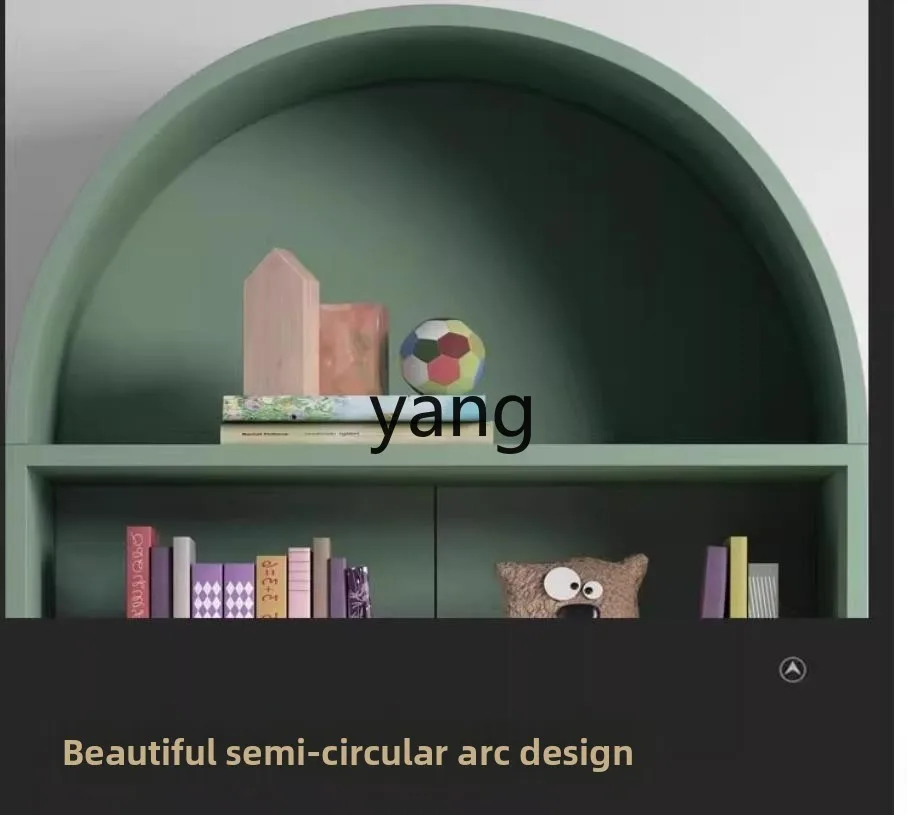 

LTT simple modern solid wood bookcase living room arched decorative cabinet open locker