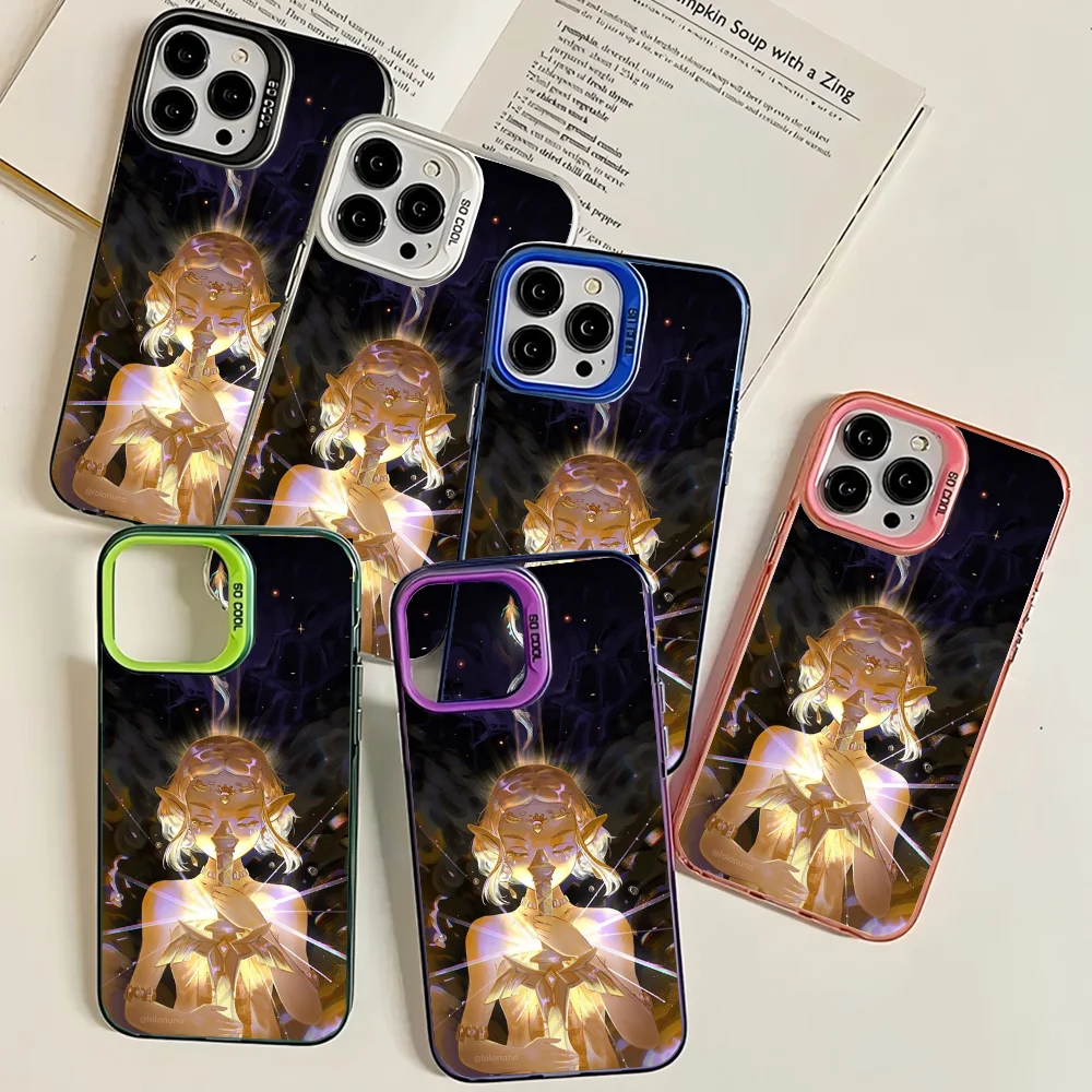 The Legend Of Zeldas casing ponsel Game casing ponsel warna IMD cangkang perak untuk IPhone 16 15 14 13 12 11 Pro Max Plus