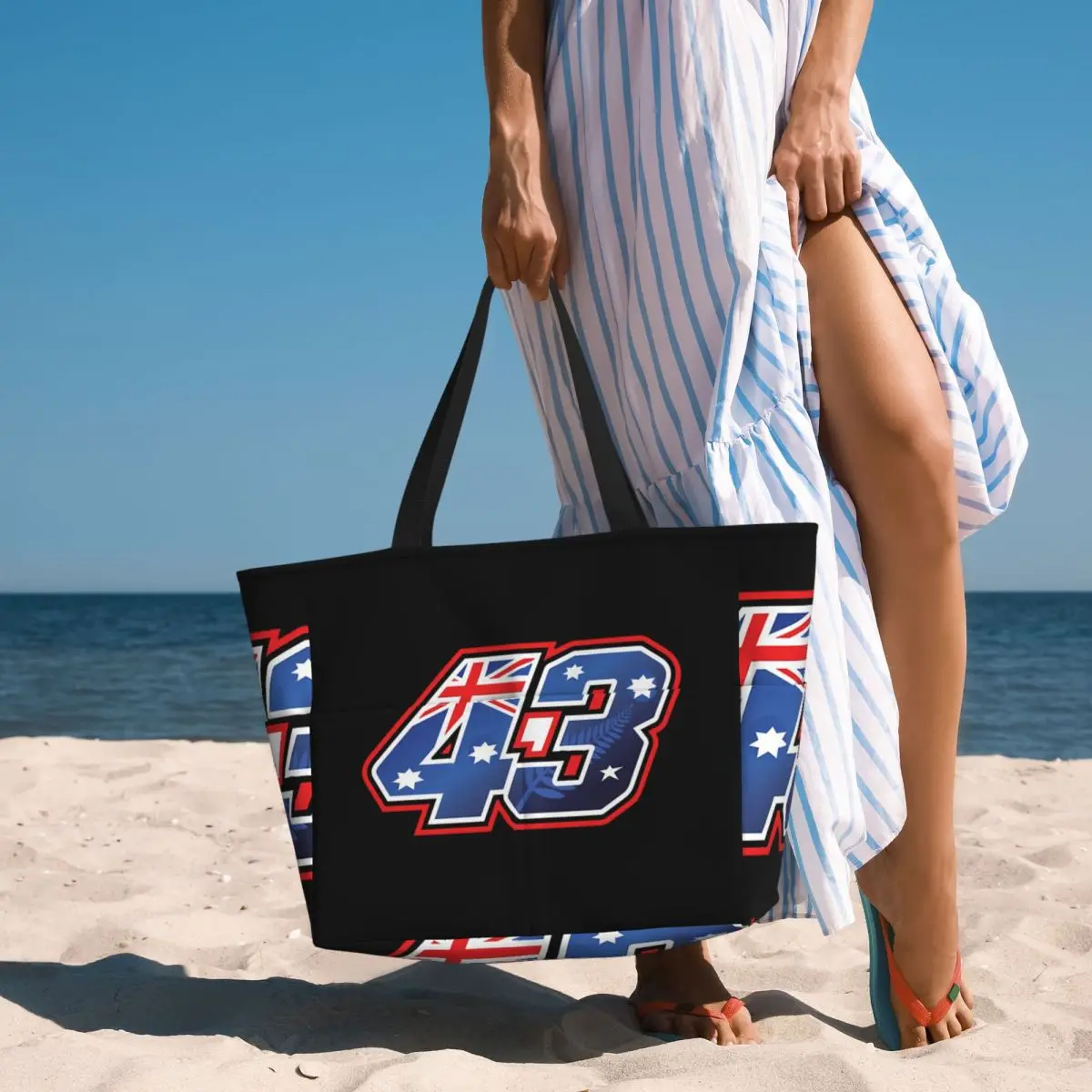 Jack Miller Number 43 Australia Beach Tote Bag Sport Gym Yoga Duffle Large Tote Bag Women Travel Bag Fitness bag