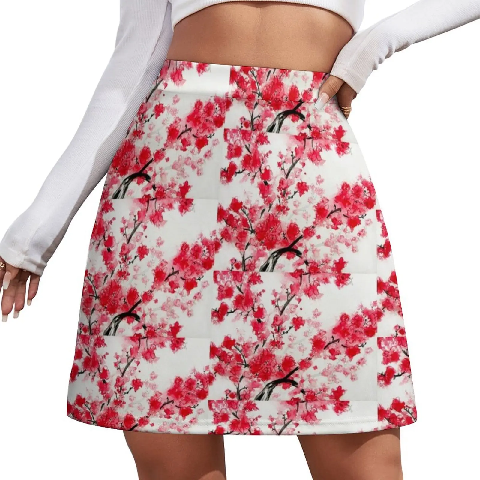 

Cherry Blossoms Mini Skirt chic and elegant woman skirt women clothes korean style women clothing midi skirt for women