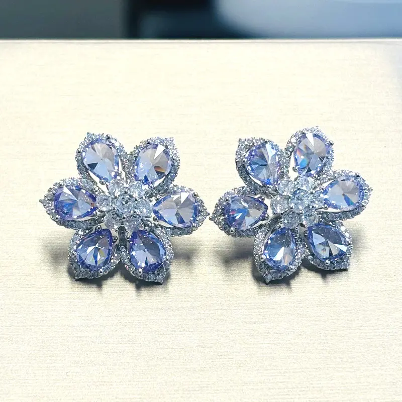 

Bilincolor Elegant Purple Flower Earring for Women