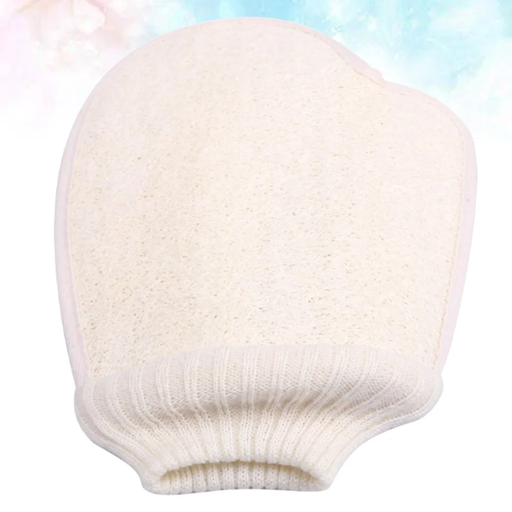 قفاز تقشير اللوف لفرك الظهر على الوجهين، قفاز استحمام للبالغين، تنظيف الجسم، إزالة الجلد الميت على نحو سلس #1