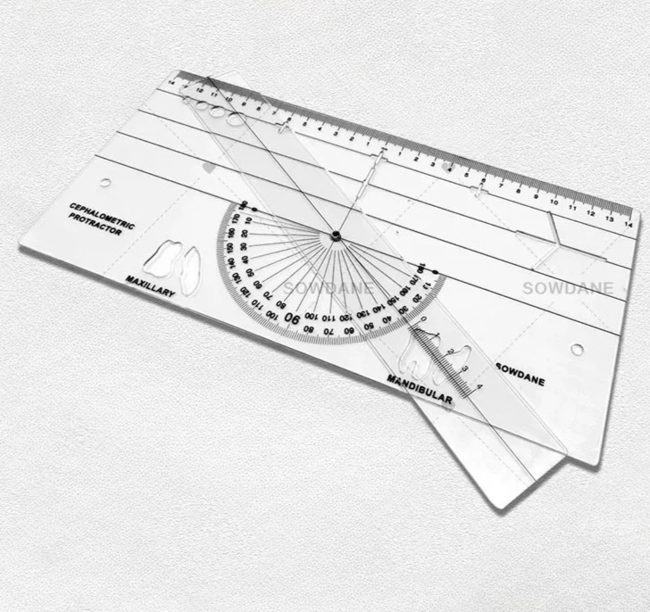 Professional New Guide Plate Lab Cephalometrics Ruler Lab Protractor Measuring Ruler