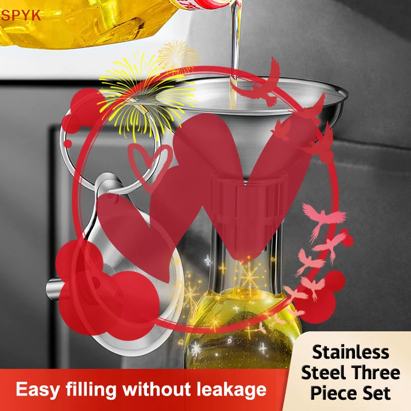 

Stainless Steel Kitchen Funnels Set Food Grade Metal Funnels For Filling Bottles Small Funnels For Essential Oil Spices