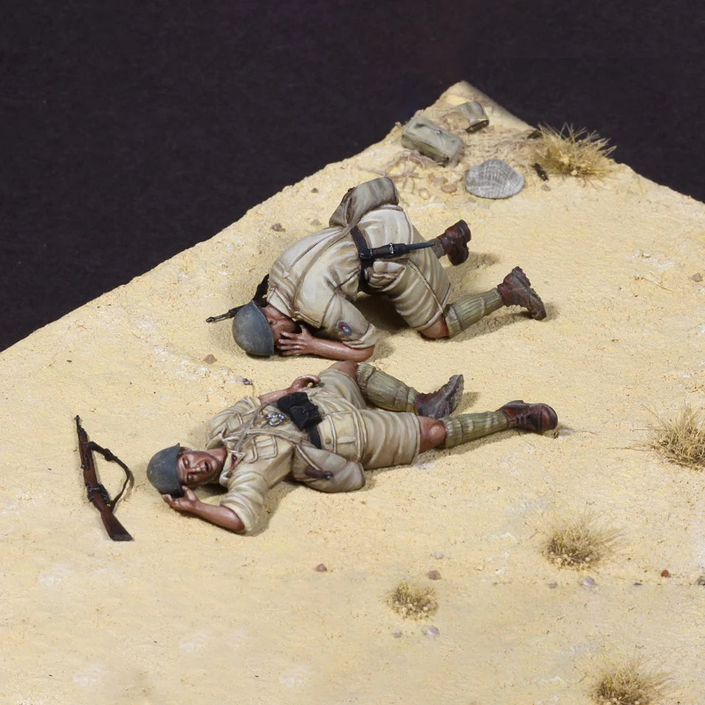 Kit figura modello in resina 1/35 GK, due persone, tema militare, non assemblato e non verniciato, 370C