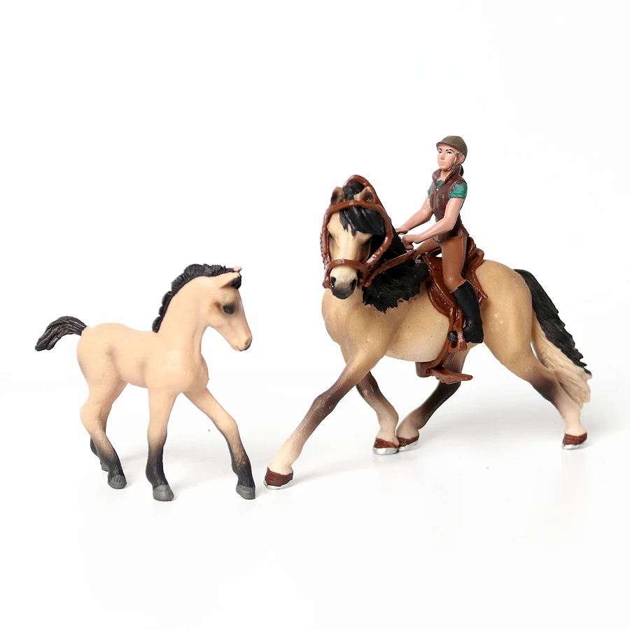 واقعية كوارت هانوفيري العربية الأندلسية الحصان متسابق و Foal مزرعة نموذج أرقام الحيوانات مجموعة التعليم لعبة طفل هدية