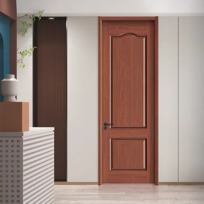 for Aluminum Wood Door Carbon Crystal Interior White Paint-free Bedroom Solid Wood Composite Set Moisture-proof French Style