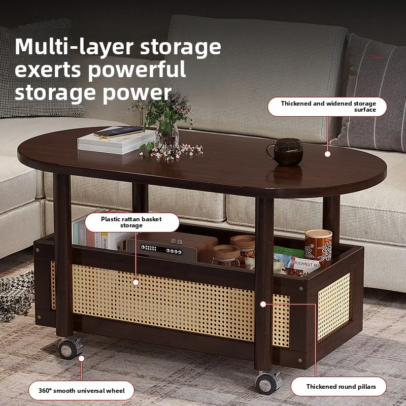 Removable Coffee Table Light Luxury High Sense Living Room Home Shelf Sofa Side Side Cabinet Coffee Table Side Table