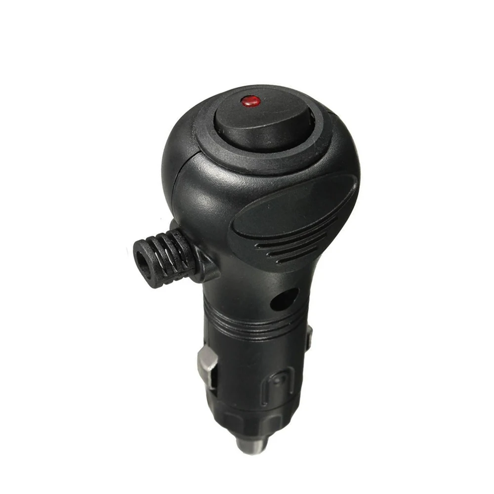 Black ABS Auto Cigarette Lighter Socket Plug DC 12V 10A Charger Connector  LED On-Off Switch Fit For Universal Vehicle