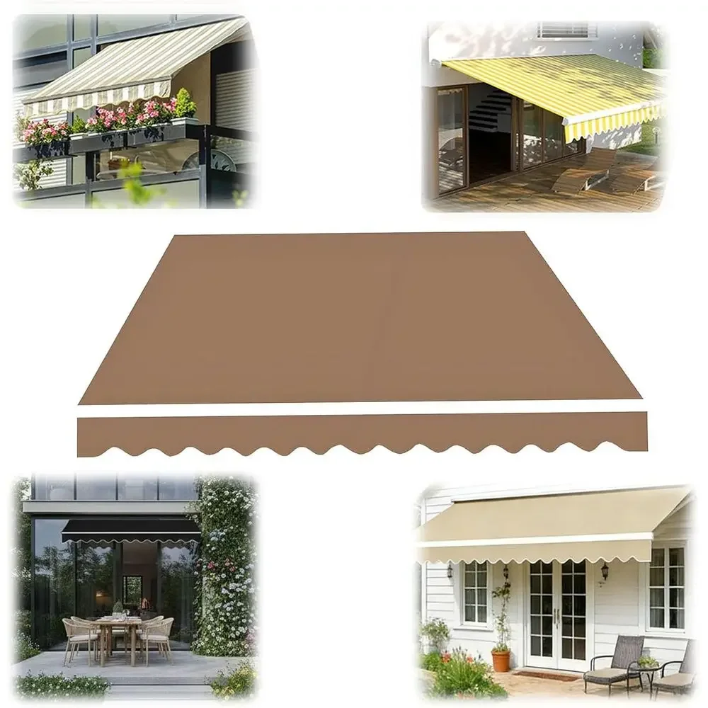 Replacement Canvas for Outdoor Awnings, 6.5t to 16t, Suitable for Patio, Terrace, and Balcony (Khaki, 13x8)