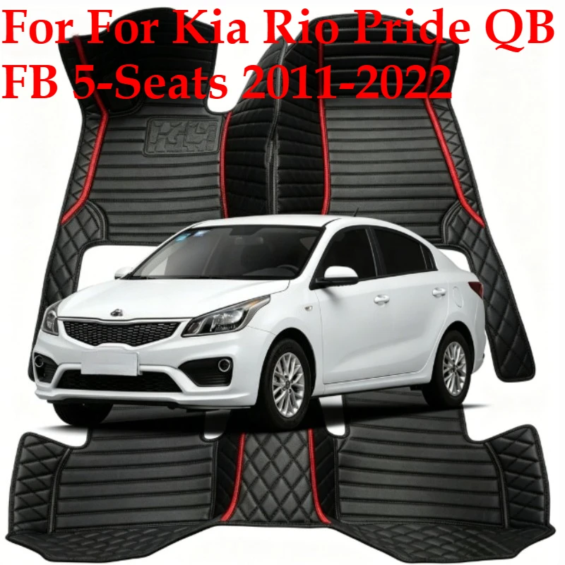 Alfombrillas personalizadas OMANE para Kia Rio Pride 3 QB 4 FB (5 asientos) 2011-2022, alfombras para coche, accesorios para coche
