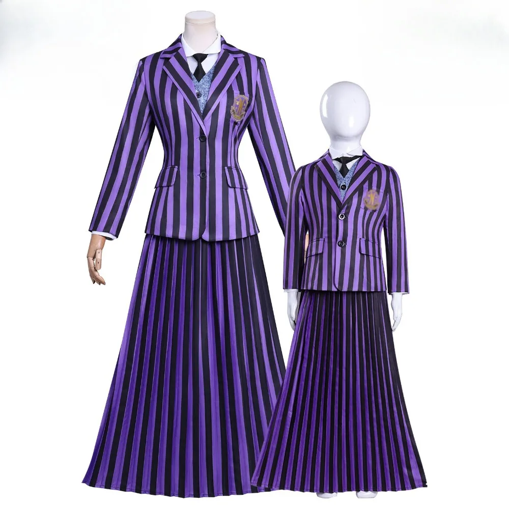 

Костюм для косплея из фильма, аниме, среда, ролевая игра, фиолетовая школьная форма, костюмы для женщин и взрослых, наряд для вечеринки на Хэллоуин